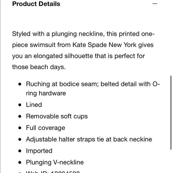 Nwt Kate spade floral halter plunging neckline one piece swimsuit Large - Picture 2 of 15